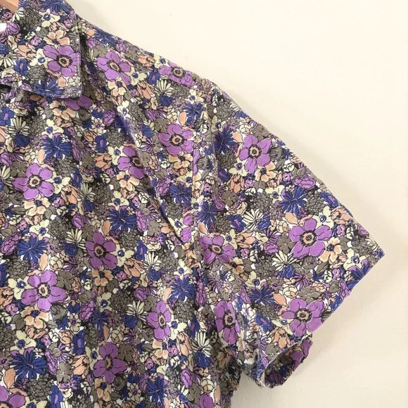 Vintage Floral Button-Up Shirt Women's Size Large – Flower Buttons – Cottagecore - Picture 9 of 9
